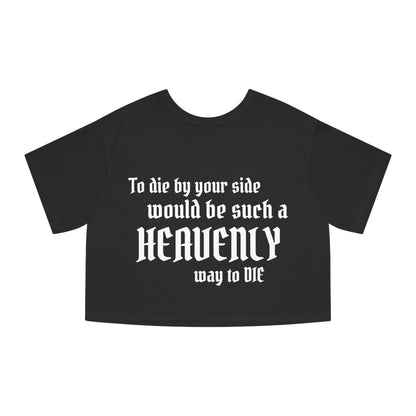 Self Checkout Cropped T-Shirt — Pink Retro Heart Graphic ("Every Night I Close My Eyes...")